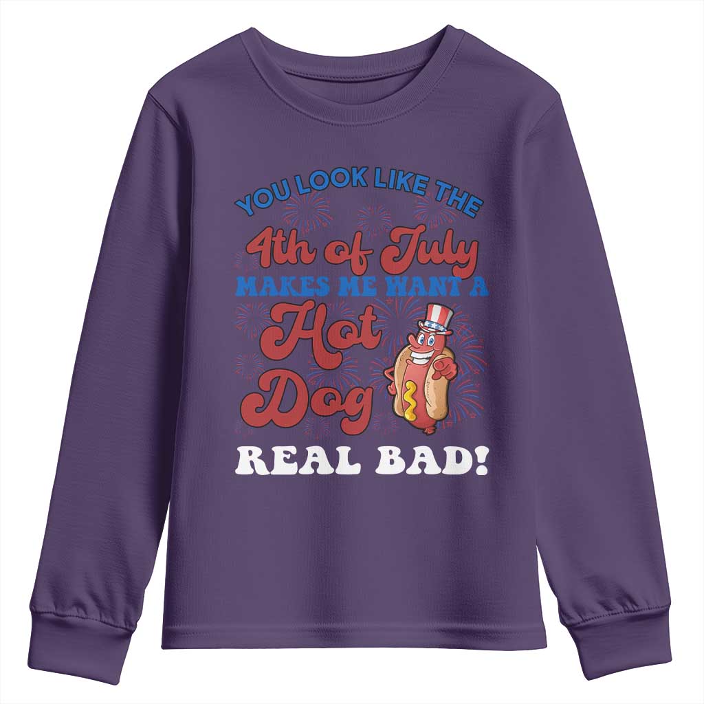 You Look Like The 4th Of July Funny Hot Dog Youth Sweatshirt