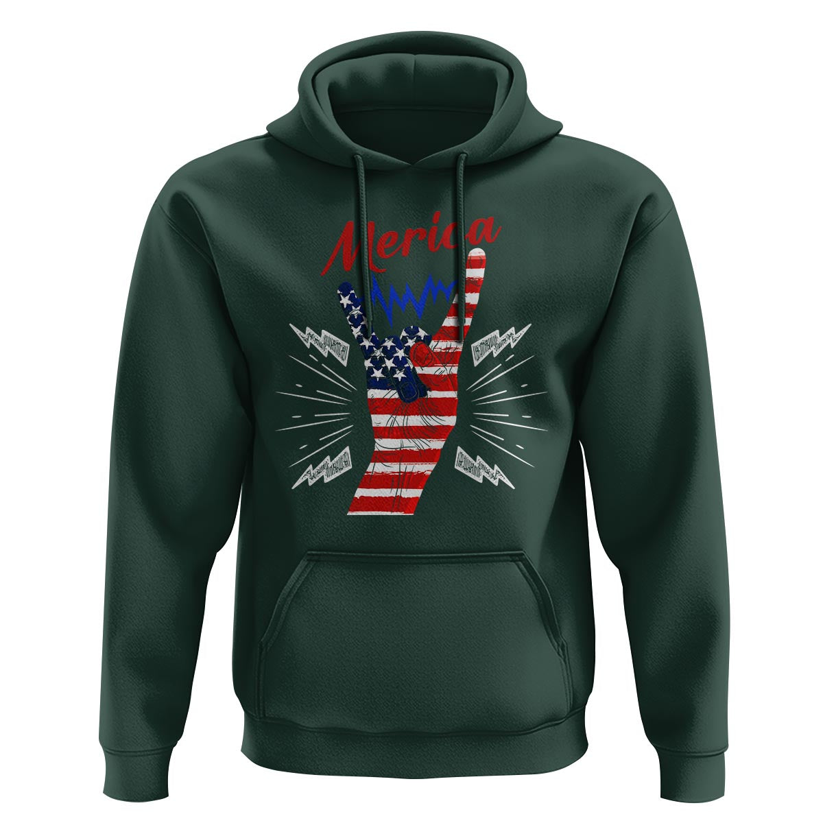 Merica Rock Sign 4th Of July Hoodie - Wonder Print Shop