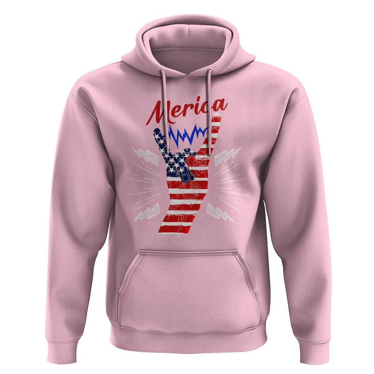 Merica Rock Sign 4th Of July Hoodie - Wonder Print Shop