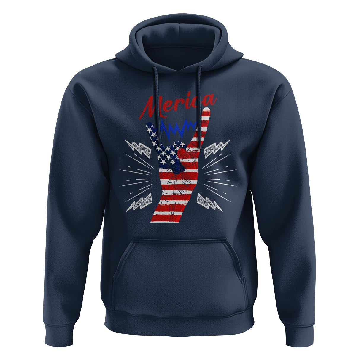 Merica Rock Sign 4th Of July Hoodie - Wonder Print Shop