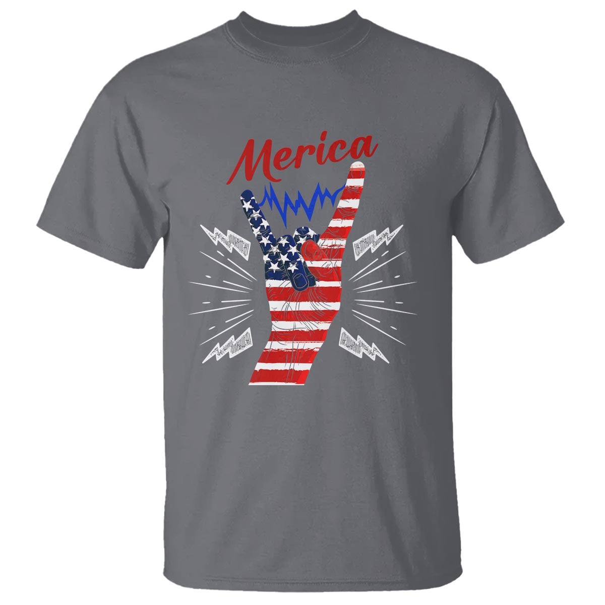 Merica Rock Sign 4th Of July T Shirt - Wonder Print Shop