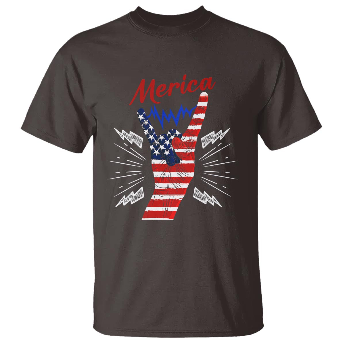 Merica Rock Sign 4th Of July T Shirt - Wonder Print Shop