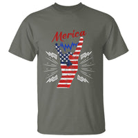 Merica Rock Sign 4th Of July T Shirt - Wonder Print Shop