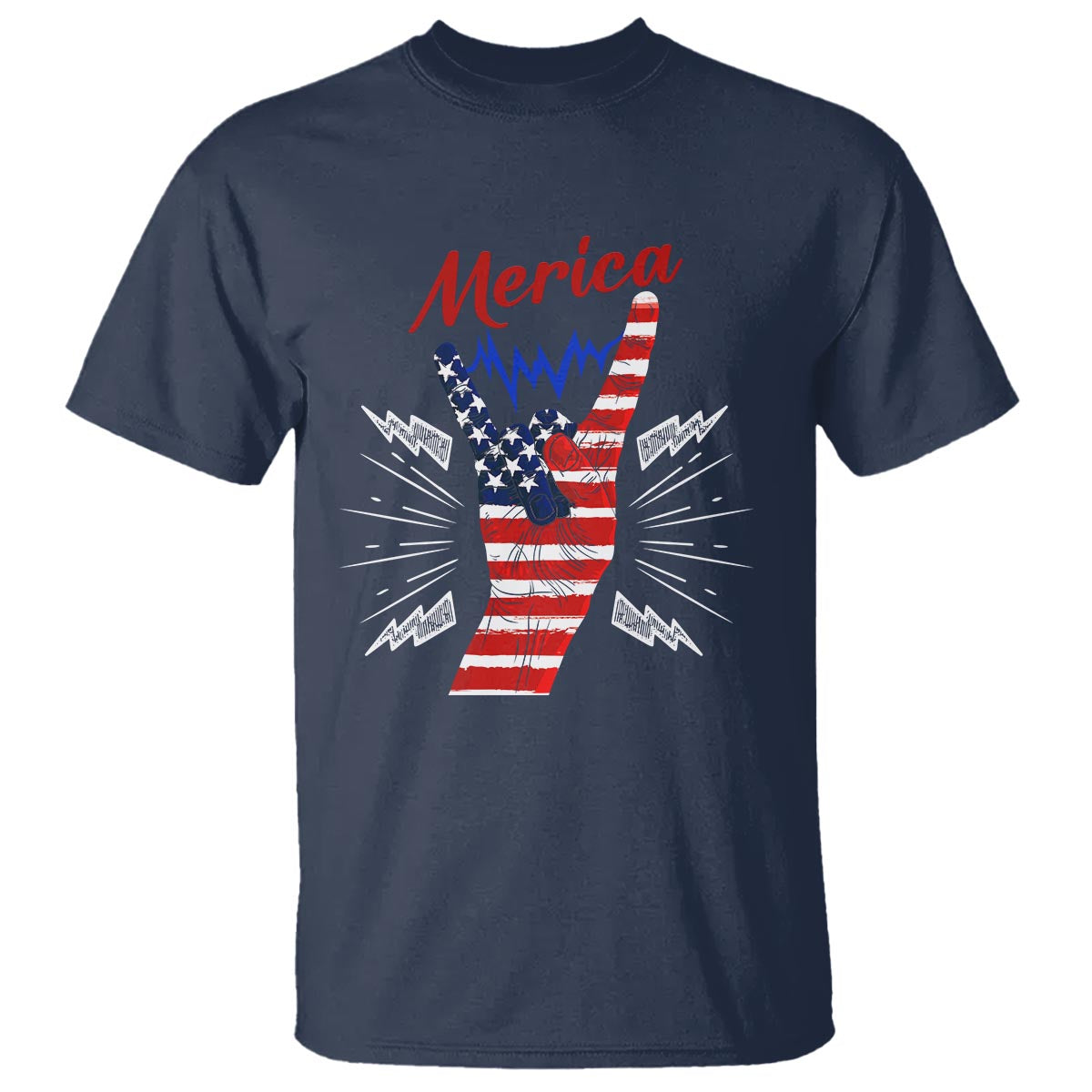 Merica Rock Sign 4th Of July T Shirt - Wonder Print Shop