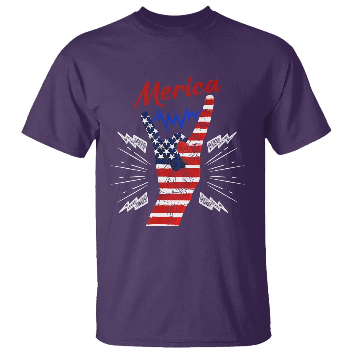 Merica Rock Sign 4th Of July T Shirt - Wonder Print Shop