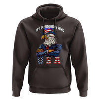 Funny 4th Of July Hoodie My Pronouns USA Eagle American - Wonder Print Shop