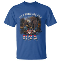 Funny 4th Of July T Shirt My Pronouns USA Eagle American - Wonder Print Shop
