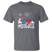 4th Of July Cat Lover T Shirt Meowica Patriotic American Flag Fireworks - Wonder Print Shop