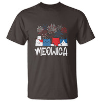 4th Of July Cat Lover T Shirt Meowica Patriotic American Flag Fireworks - Wonder Print Shop