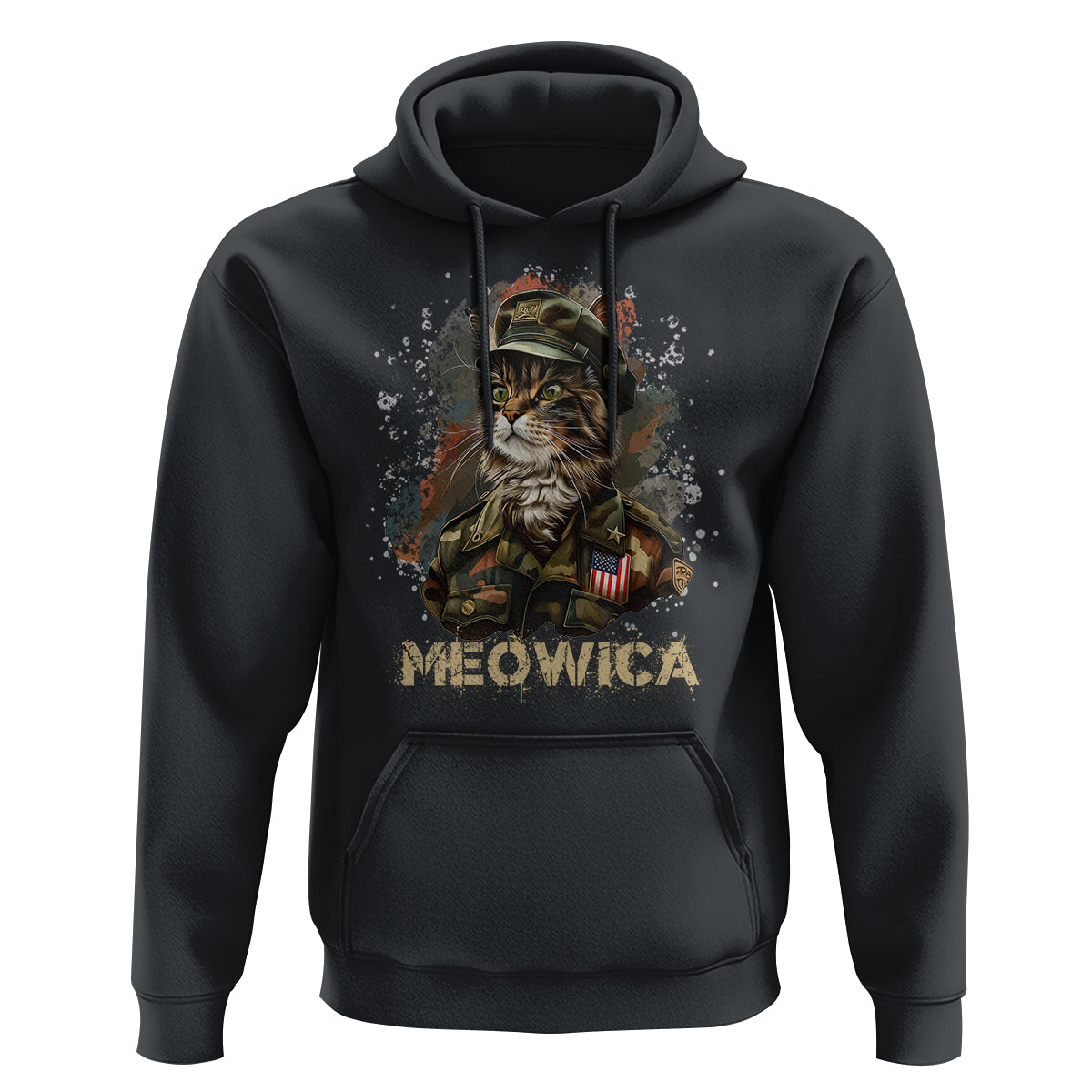 4th Of July Cat Lover Hoodie Meowica Patriotic US Army Cat - Wonder Print Shop