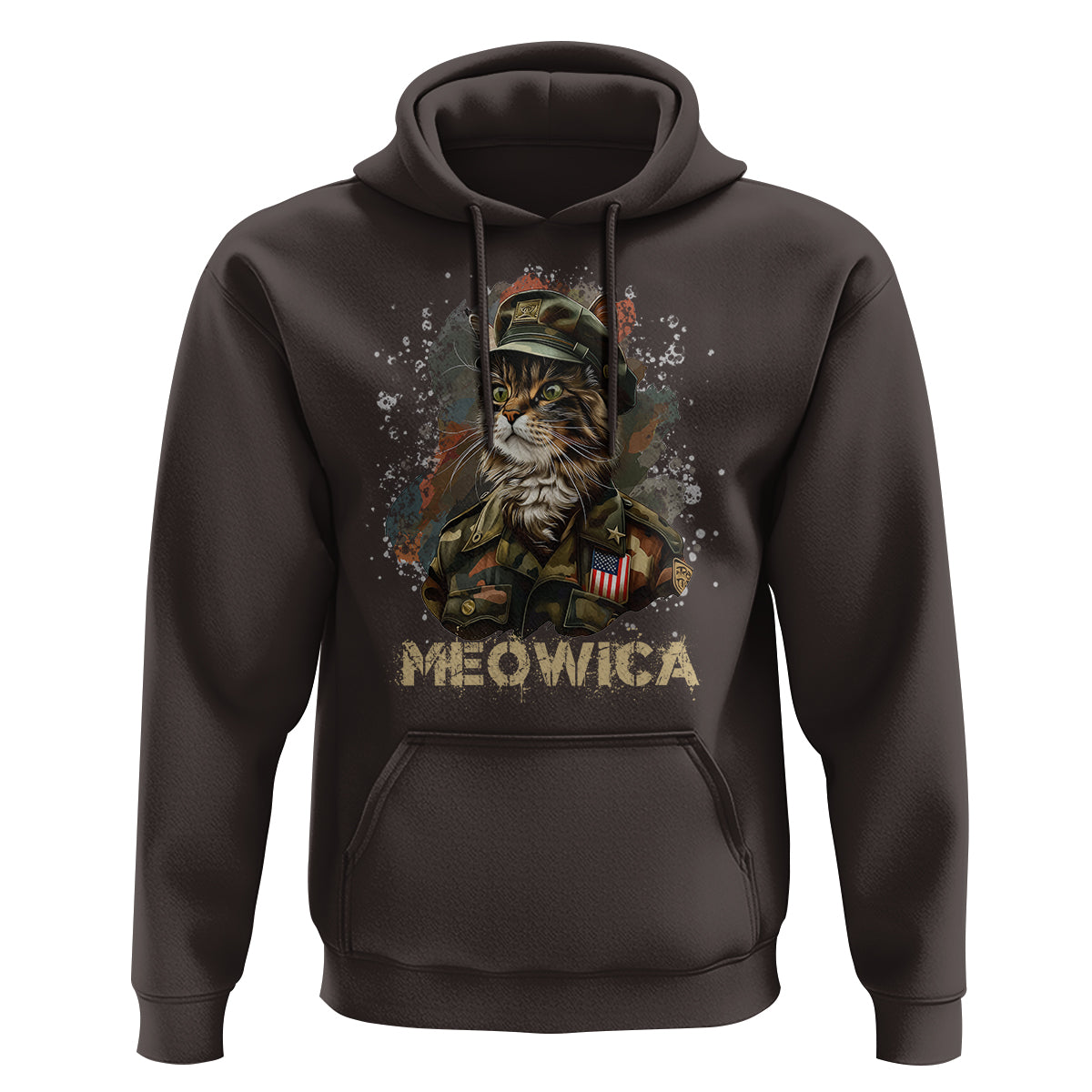 4th Of July Cat Lover Hoodie Meowica Patriotic US Army Cat - Wonder Print Shop