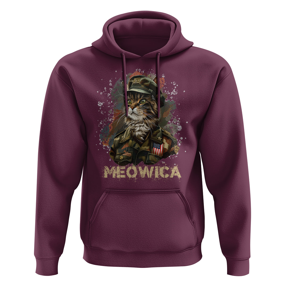 4th Of July Cat Lover Hoodie Meowica Patriotic US Army Cat - Wonder Print Shop