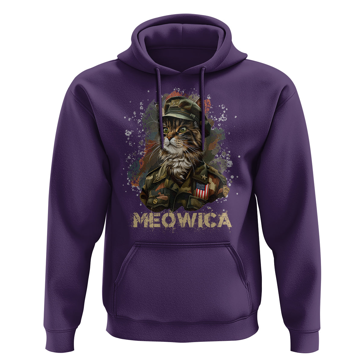 4th Of July Cat Lover Hoodie Meowica Patriotic US Army Cat - Wonder Print Shop