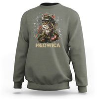 4th Of July Cat Lover Sweatshirt Meowica Patriotic US Army Cat - Wonder Print Shop