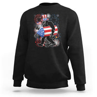 4th Of July Sweatshirt Bigfoot Fireworks Sasquatch American Flag - Wonder Print Shop
