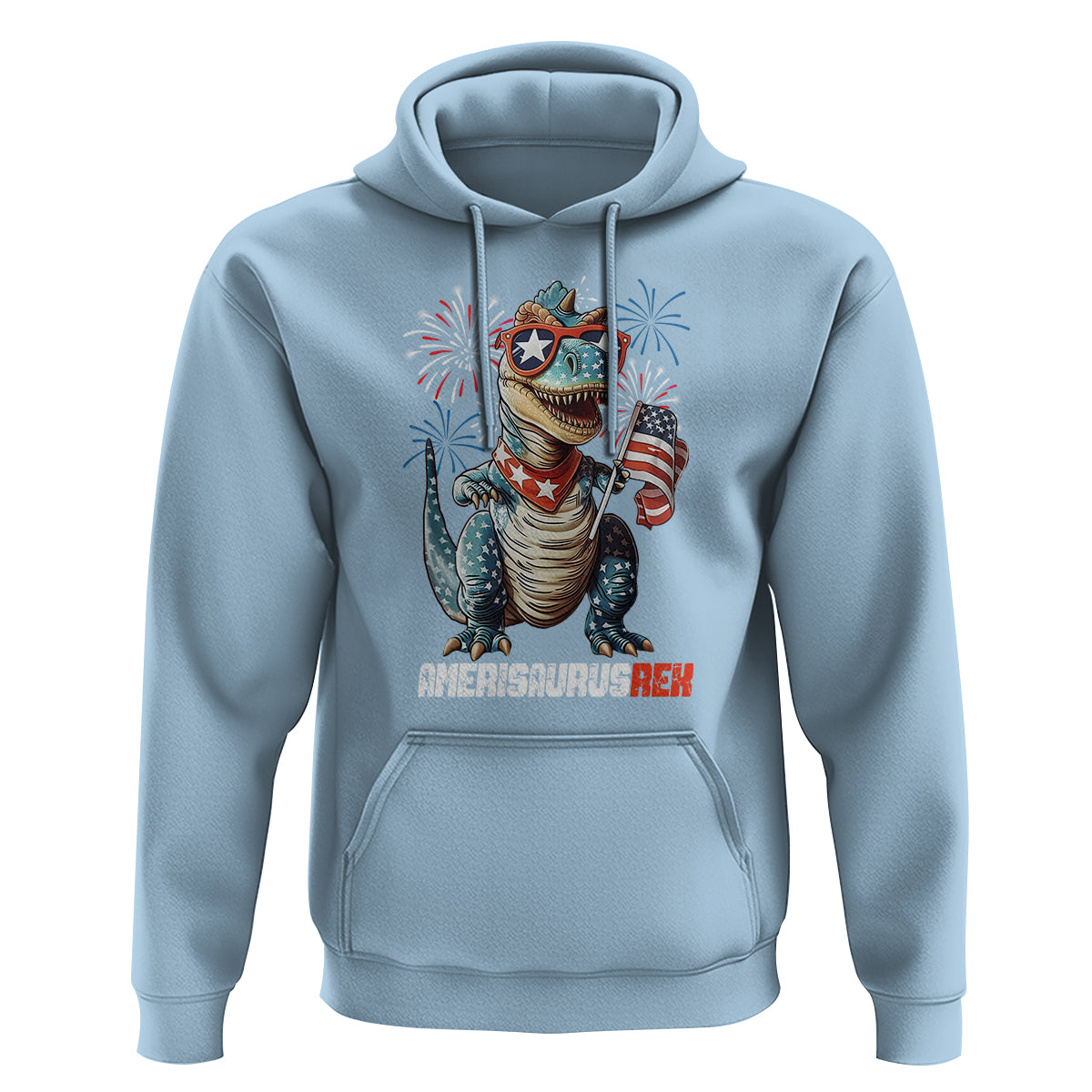 4th Of July Dinosaur Hoodie Amerisaurus Fireworks Patriotic Independence Day - Wonder Print Shop