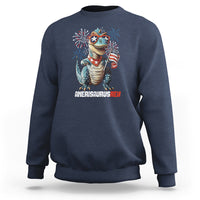 4th Of July Dinosaur Sweatshirt Amerisaurus Fireworks Patriotic Independence Day - Wonder Print Shop