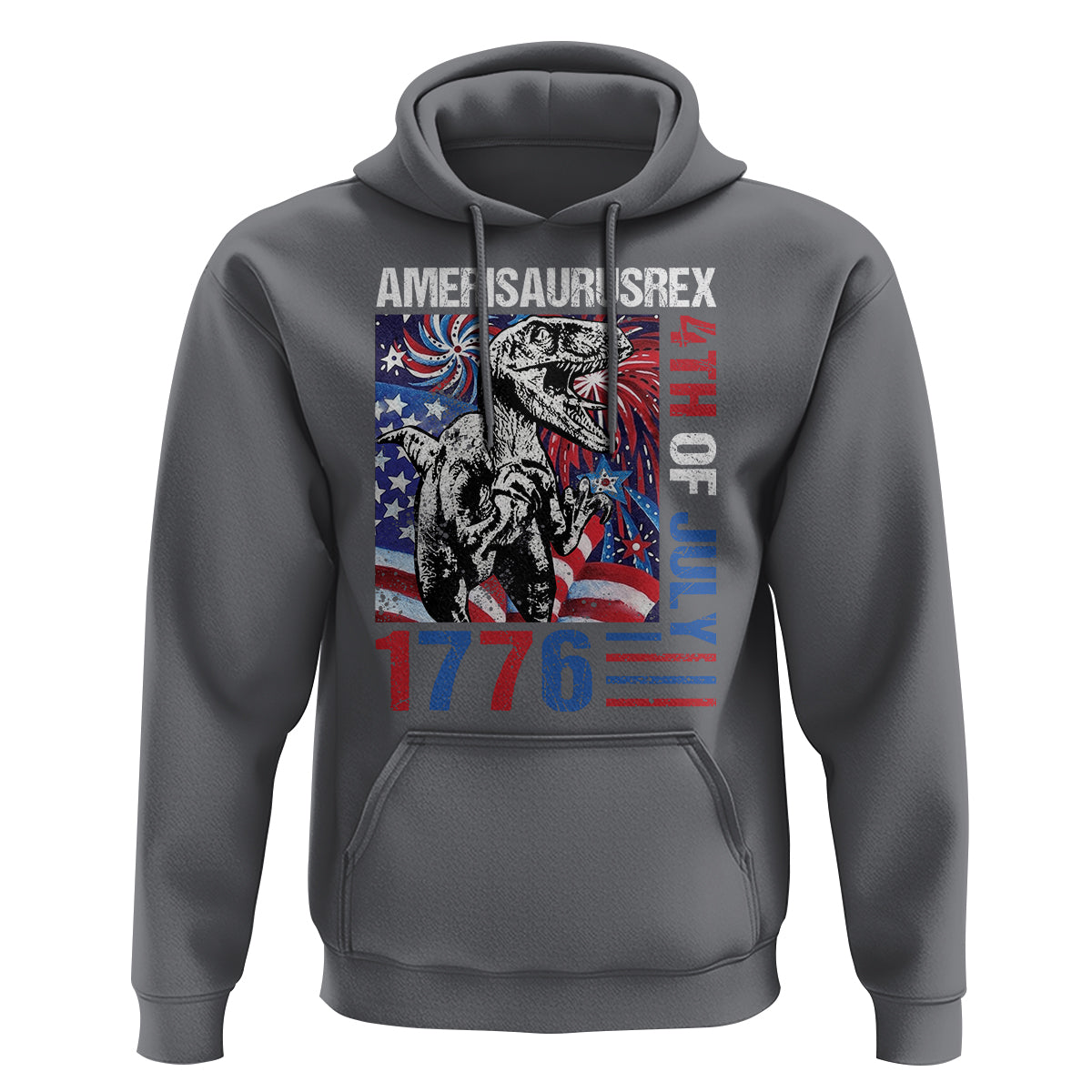 4th Of July Dinosaur Hoodie Amerisaurus Fireworks Patriotic Independence Day - Wonder Print Shop