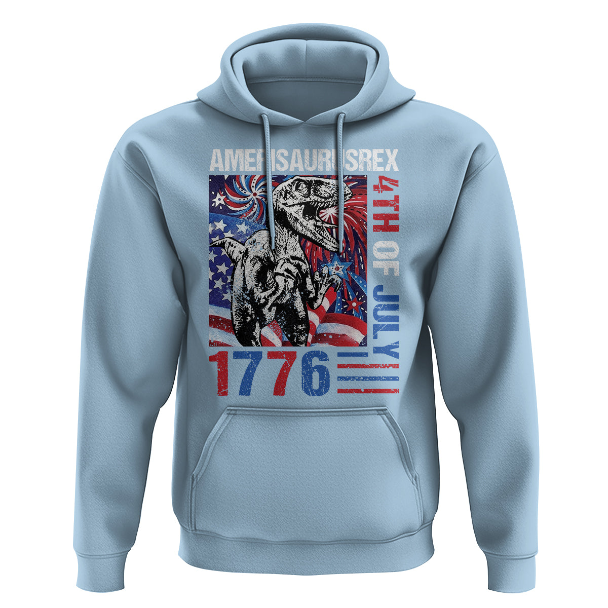4th Of July Dinosaur Hoodie Amerisaurus Fireworks Patriotic Independence Day - Wonder Print Shop