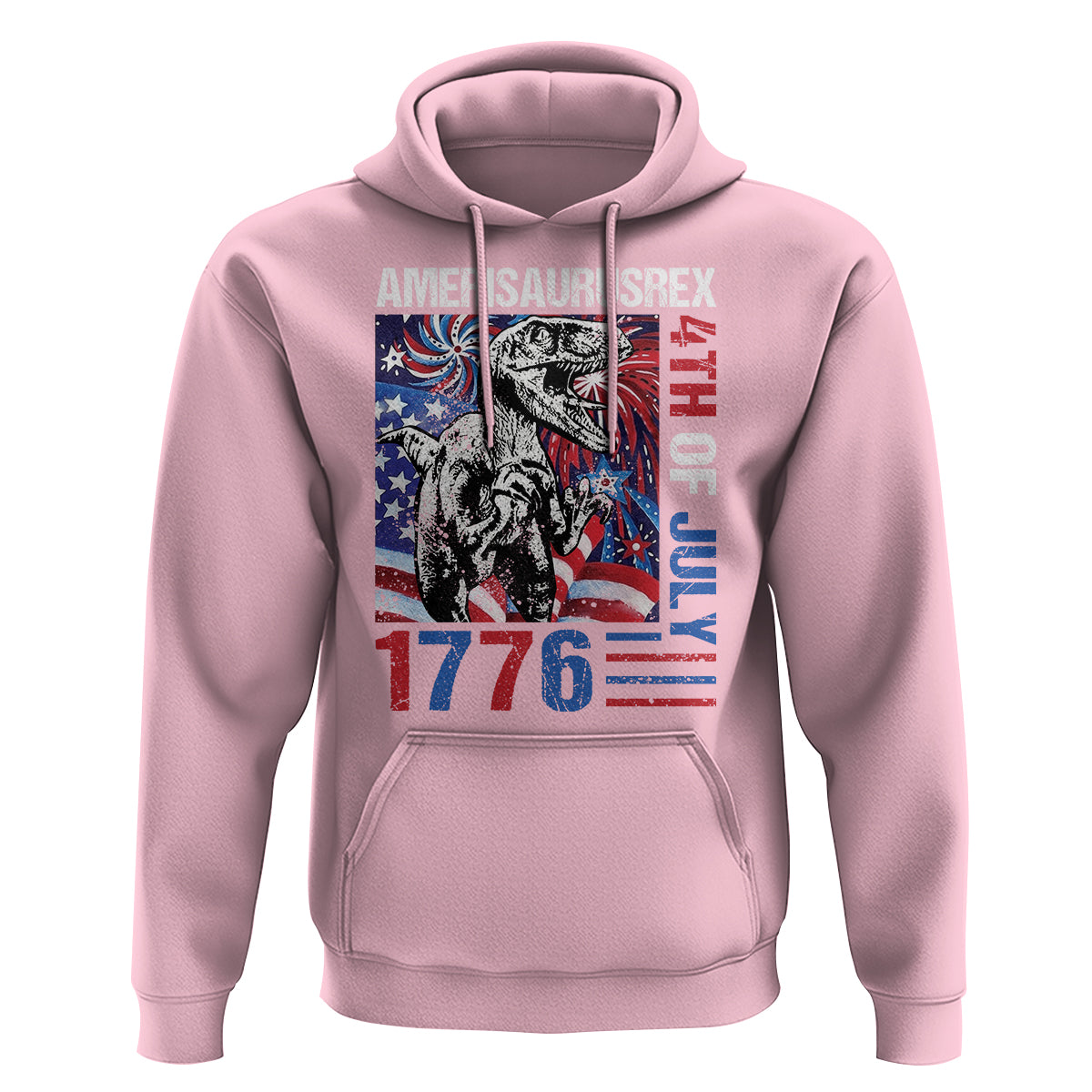 4th Of July Dinosaur Hoodie Amerisaurus Fireworks Patriotic Independence Day - Wonder Print Shop