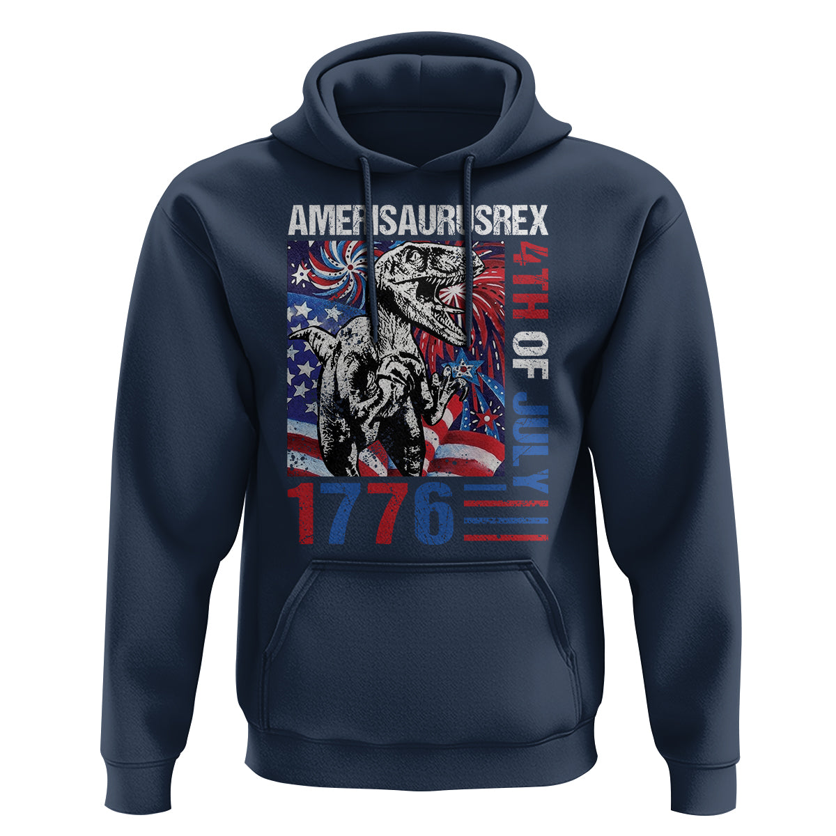 4th Of July Dinosaur Hoodie Amerisaurus Fireworks Patriotic Independence Day - Wonder Print Shop