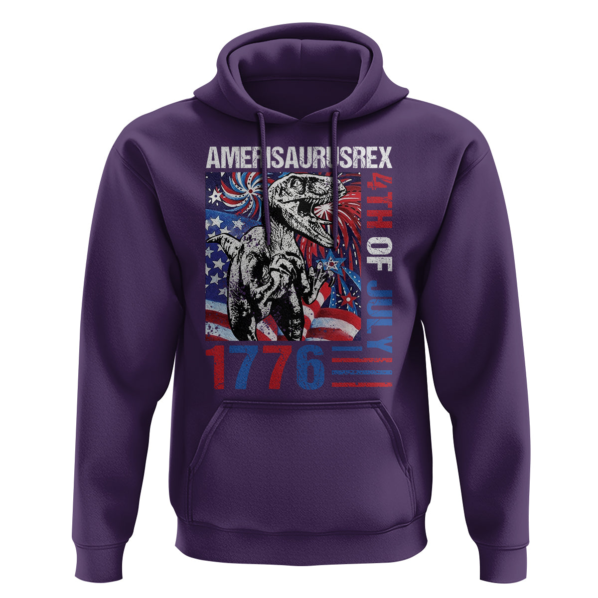 4th Of July Dinosaur Hoodie Amerisaurus Fireworks Patriotic Independence Day - Wonder Print Shop