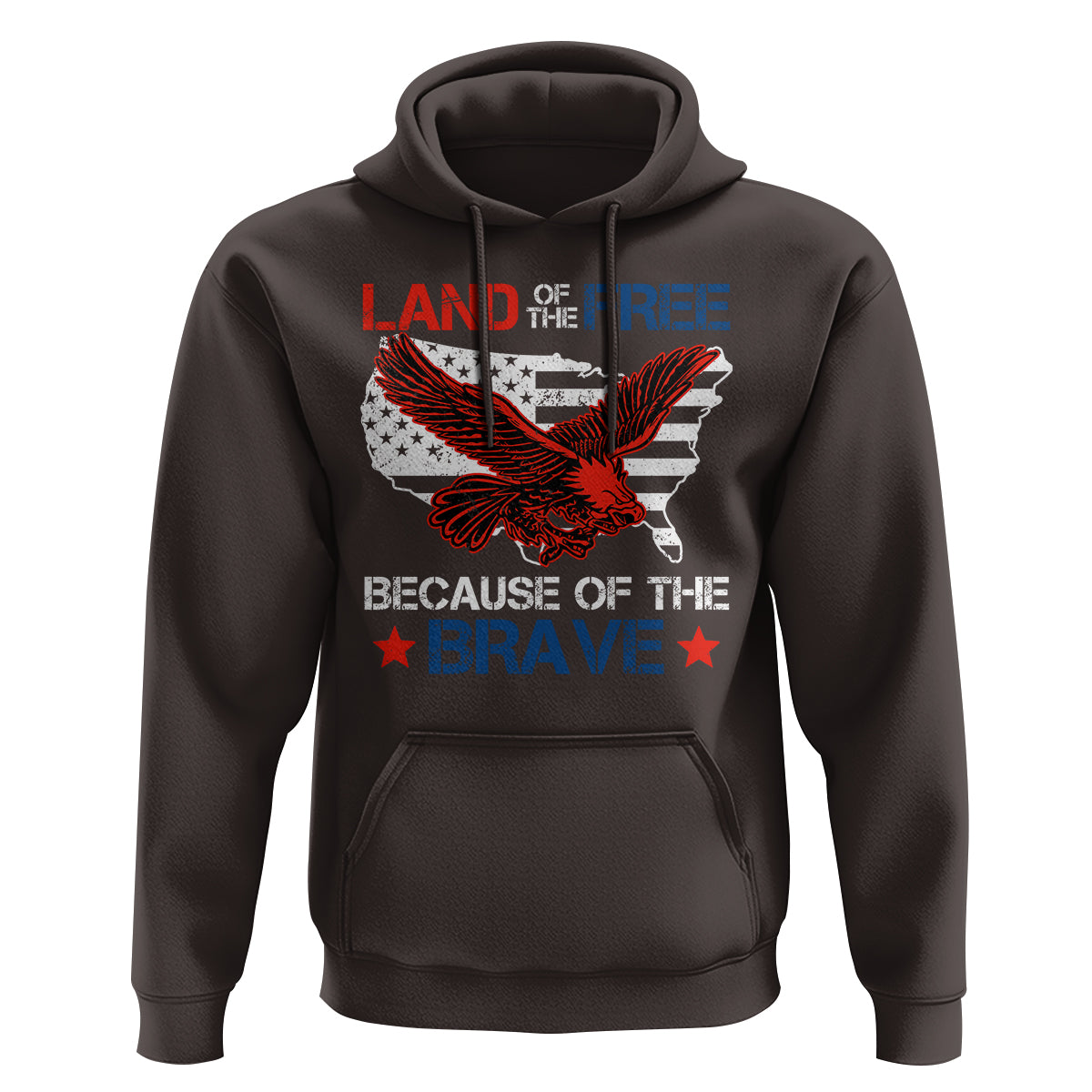 American Patriotic Hoodie Land Of The Free Because Of The Brave - Wonder Print Shop