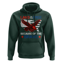 American Patriotic Hoodie Land Of The Free Because Of The Brave - Wonder Print Shop