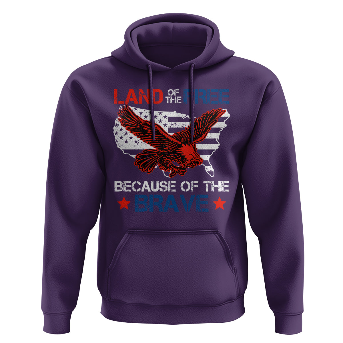 American Patriotic Hoodie Land Of The Free Because Of The Brave - Wonder Print Shop