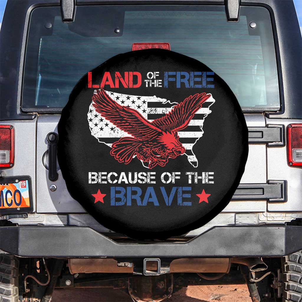 American Patriotic Spare Tire Cover Land Of The Free Because Of The Brave