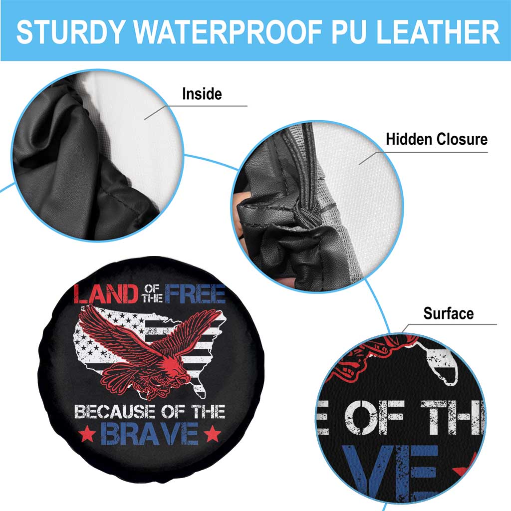 American Patriotic Spare Tire Cover Land Of The Free Because Of The Brave
