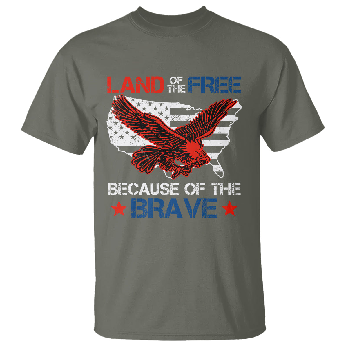 American Patriotic T Shirt Land Of The Free Because Of The Brave - Wonder Print Shop
