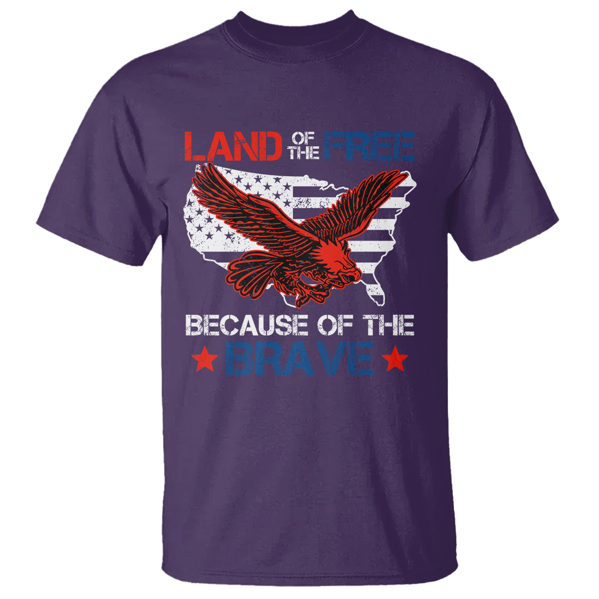 American Patriotic T Shirt Land Of The Free Because Of The Brave - Wonder Print Shop