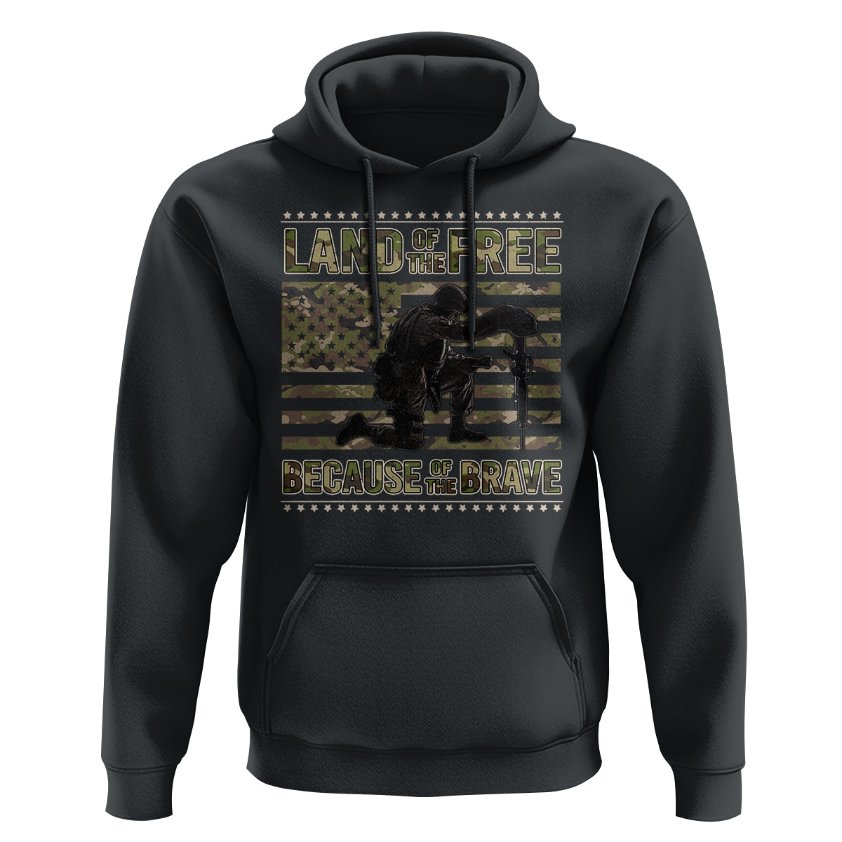 American Patriotic Hoodie Land Of The Free Because Of The Brave - Wonder Print Shop