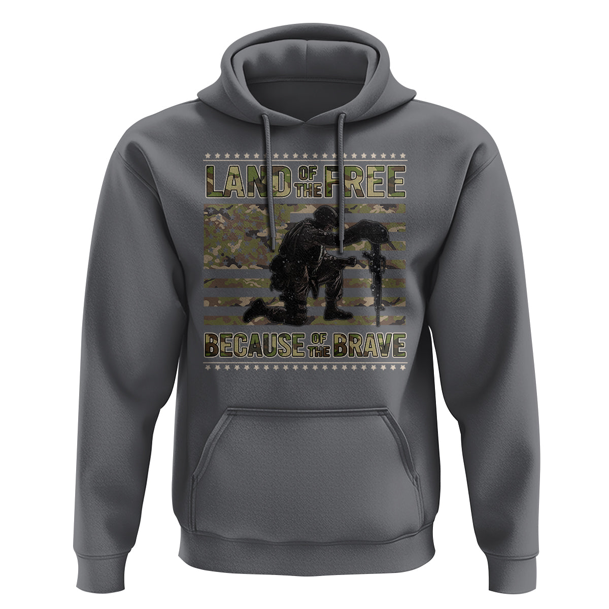 American Patriotic Hoodie Land Of The Free Because Of The Brave - Wonder Print Shop