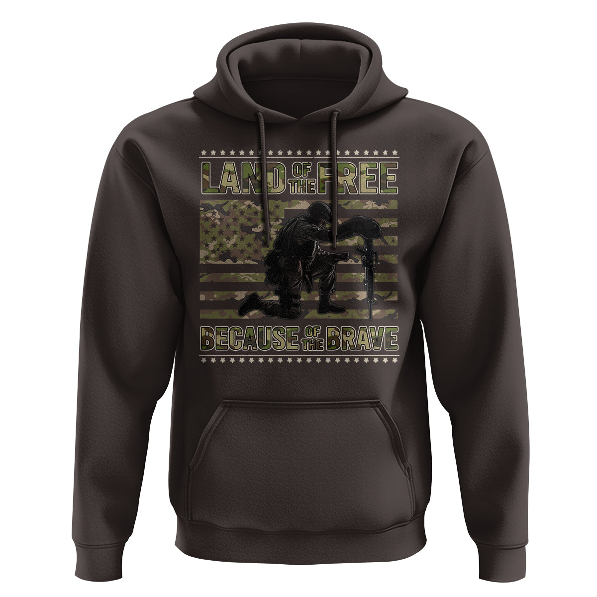American Patriotic Hoodie Land Of The Free Because Of The Brave - Wonder Print Shop
