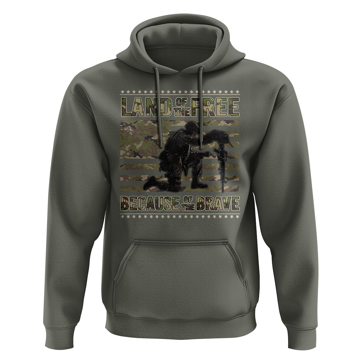 American Patriotic Hoodie Land Of The Free Because Of The Brave - Wonder Print Shop