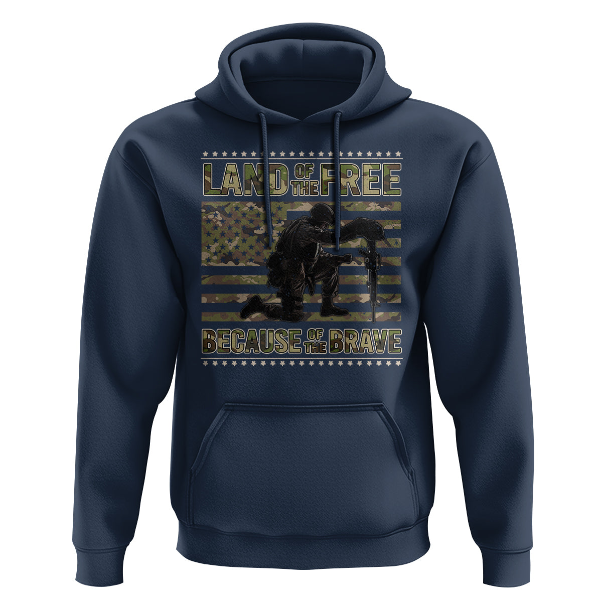 American Patriotic Hoodie Land Of The Free Because Of The Brave - Wonder Print Shop