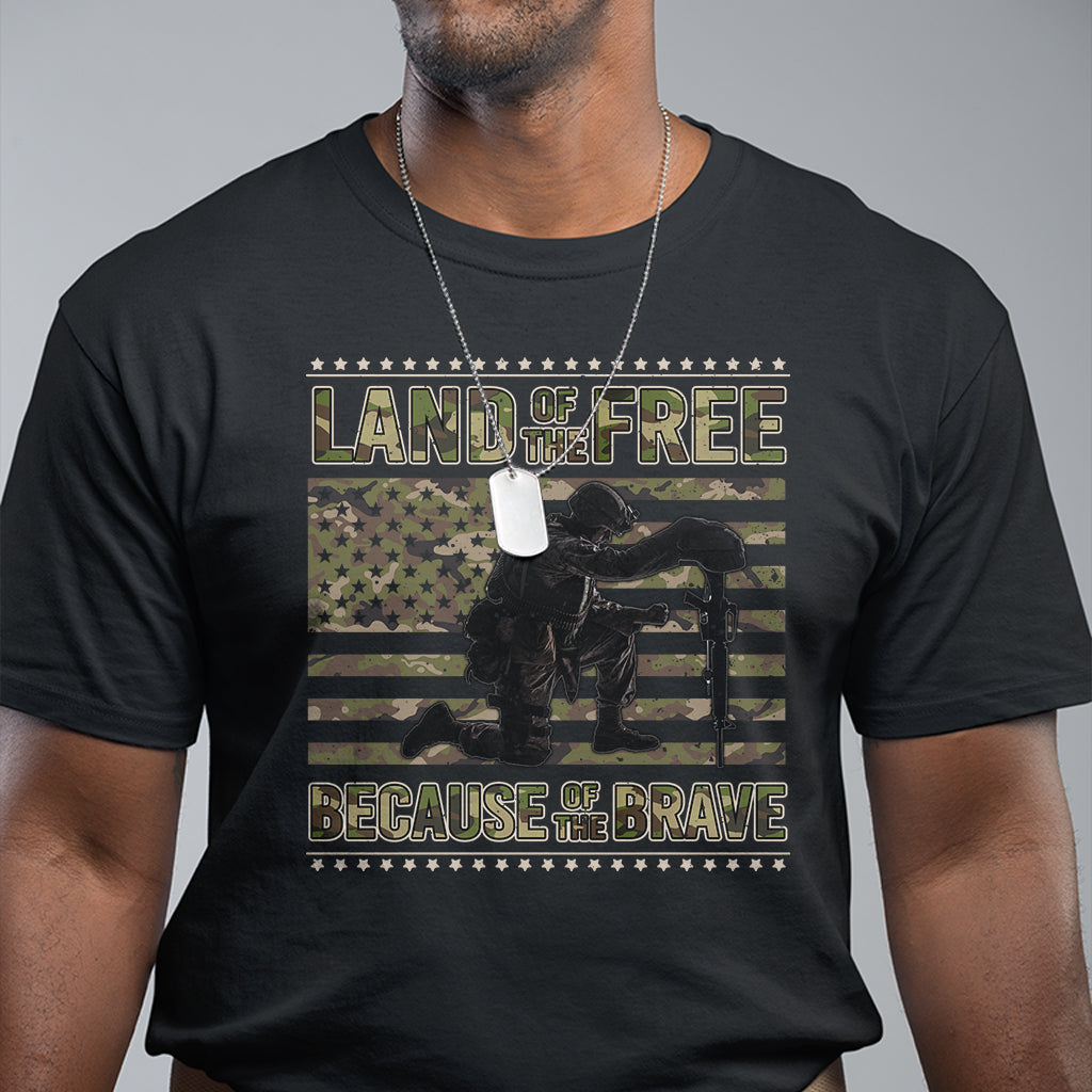 American Patriotic T Shirt Land Of The Free Because Of The Brave - Wonder Print Shop