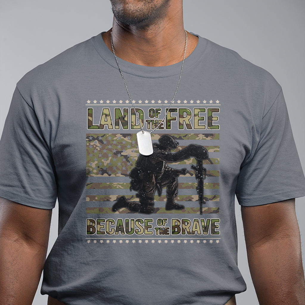 American Patriotic T Shirt Land Of The Free Because Of The Brave - Wonder Print Shop