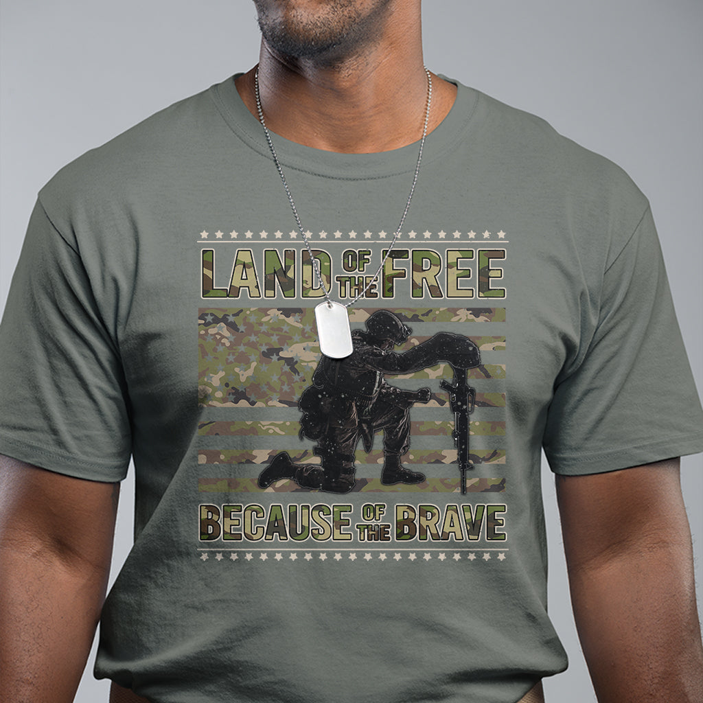 American Patriotic T Shirt Land Of The Free Because Of The Brave - Wonder Print Shop