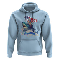 Funny 4th Of July Hoodie George Washington Riding Shark Patriotic Independence Day - Wonder Print Shop
