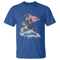 Funny 4th Of July T Shirt George Washington Riding Shark Patriotic Independence Day - Wonder Print Shop
