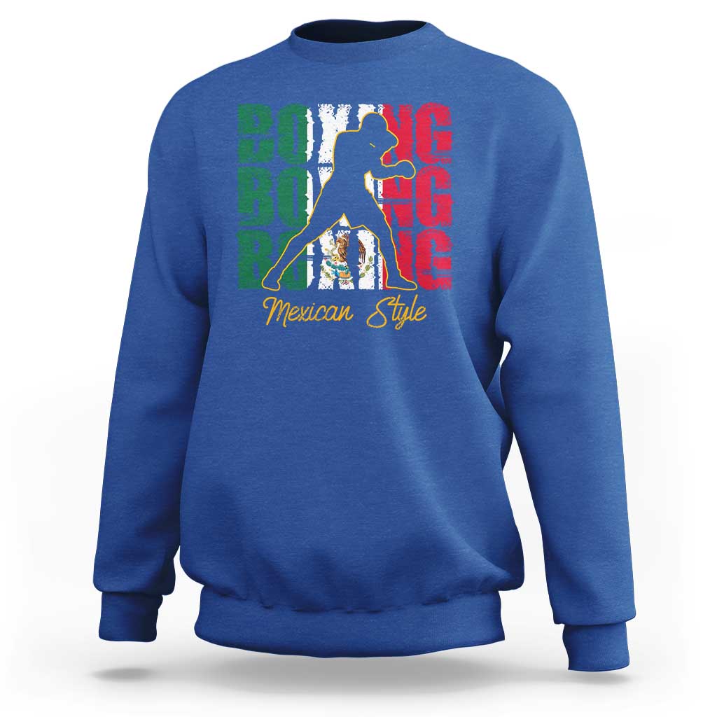 Mexican Boxing Style Mexico Flag Sweatshirt - Wonder Print Shop
