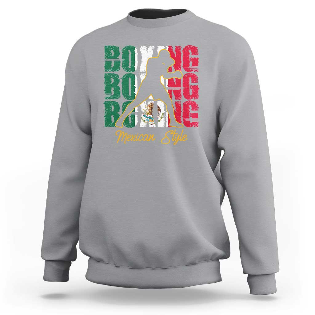 Mexican Boxing Style Mexico Flag Sweatshirt - Wonder Print Shop