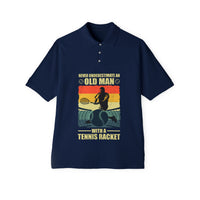 Funny Tennis Polo Shirt Never Underestimate An Old Man With A Tennis Racket - Wonder Print Shop
