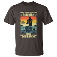 Funny Tennis T Shirt Never Underestimate An Old Man With A Tennis Racket - Wonder Print Shop