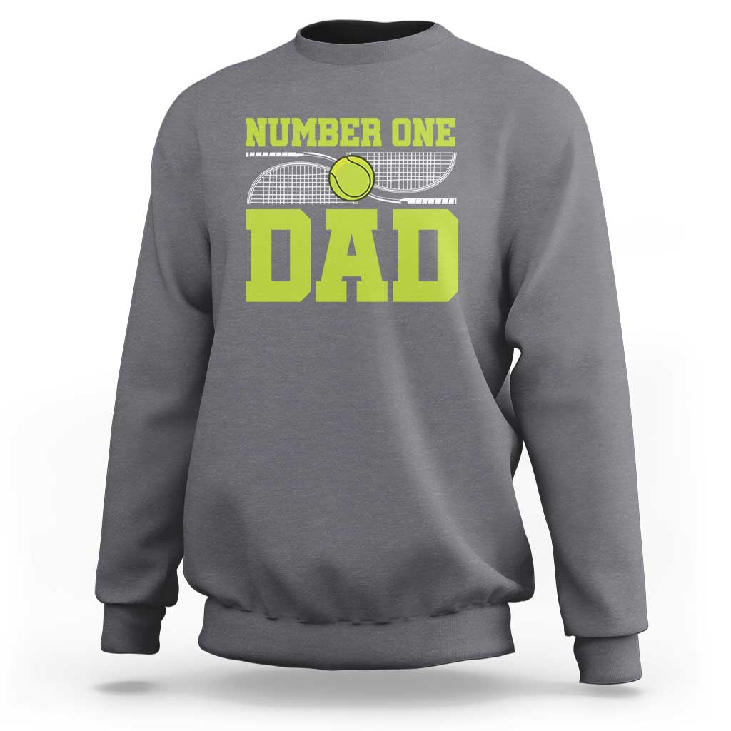 Funny Number One Tennis Dad Sweatshirt - Wonder Print Shop