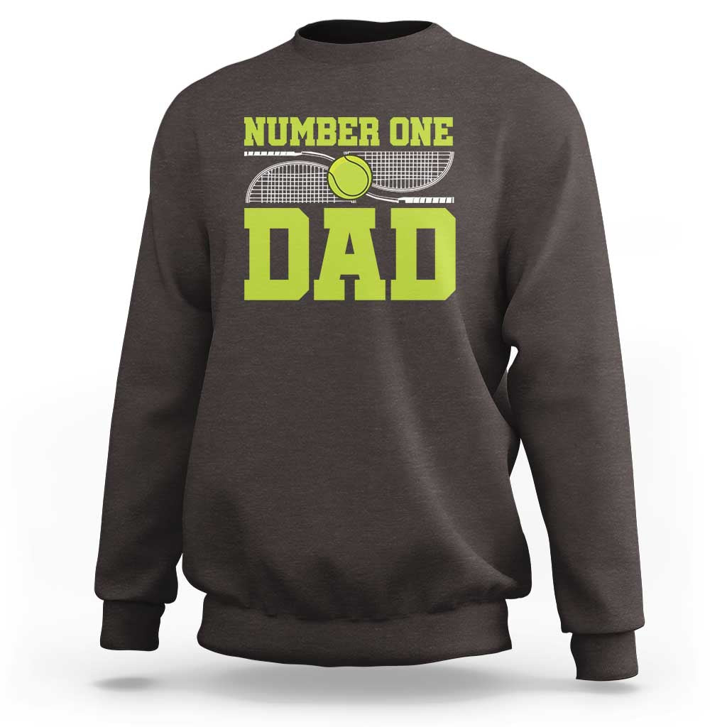 Funny Number One Tennis Dad Sweatshirt - Wonder Print Shop
