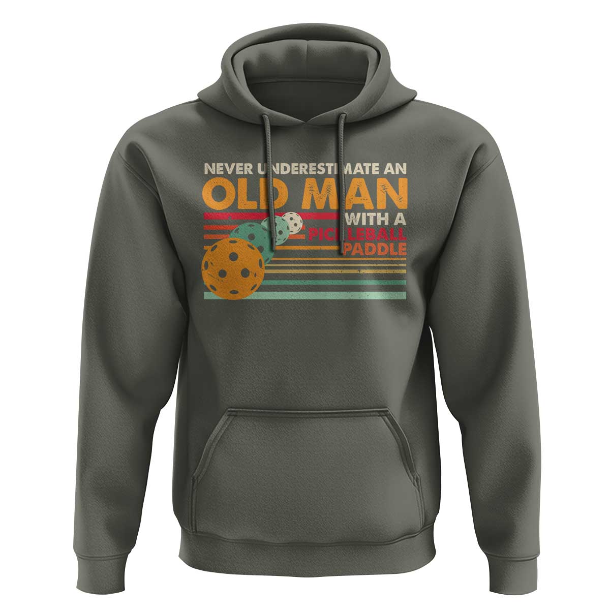 Funny Pickleball Hoodie Never Underestimate An Old Man With A Pickleball Paddle - Wonder Print Shop